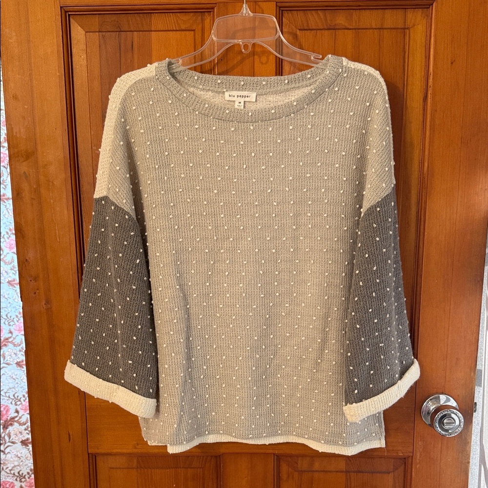 Blu Pepper Gray Knit Sweater